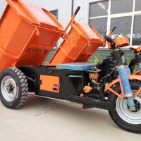 Tricycle minier électrique robuste pour tunnel, avec benne hydraulique, mini-dumper à 3 roues pour le transport de minerai, de déchets et de roches en mine souterraine