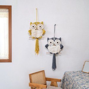 Atrapasueños de Estilo Contemporáneo, Tapiz de Macramé de Algodón con Búhos, Decoración de Pared Hecha a Mano con Borlas, Ecológico, Lavable, Estilo Bohemio para el Hogar - Product Image 4
