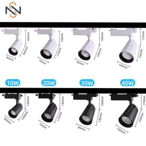 Trong nhà 10W <span class=keywords><strong>20W</strong></span> 30W xoay có thể điều chỉnh COB Spotlight thương mại theo dõi hệ thống chiếu sáng Downlight dẫn theo dõi đèn tại chỗ - Product Image 1