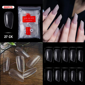 500 autocollants pour faux ongles de manucure française, couverture complète ou partielle, pour DIY et salon de manucure - Product Image 2