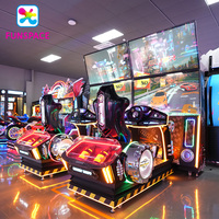 Simulateur de conduite Funspace Luxury HD grand écran pour 2 joueurs, machine de jeu d'arcade à monnayeur, cockpit de simulation de course