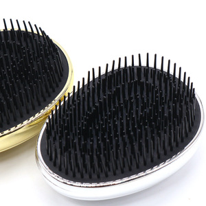 Peine de masaje de cabeza de cuero cabelludo con cojín de aire de Color dorado, cepillo desenredador de nudos antiestáticos de bolsillo de viaje para adultos y niños, pelo largo rizado - Product Image 3