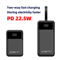 Batterie externe portable haute performance et grande capacité Li-Polymère 20000mAh/10000mAh avec chargement rapide Micro USB et affichage LED
