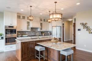 Gabinete de Cocina Blanco Impermeable de Estilo Lujoso con Cubierta de Mármol Aisdecor, Madera Maciza - Product Image 4