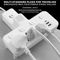 Multiprise murale en cuivre avec interrupteur veilleuse intégré, ports USB et prise, boîtier ignifuge de sécurité enfant pour maison et bureau