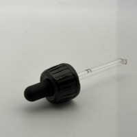 Bouchon compte-gouttes noir inviolable 28/410 avec pipette graduée en verre pour flacon de sirop