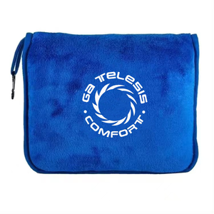 بطانية قابلة للحمل ودافئة وناعمة للتدفئة وللسفر والطائرة من 2 في 1 بعلامة تجارية مخصصة بسعر خاص - Product Image 1