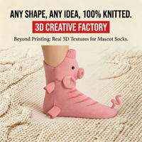 Chaussettes 3D personnalisées en tricot, toutes formes, mascotte cochon rose personnalisée, chaussettes douillettes et moelleuses, cadeau idéal pour la maison