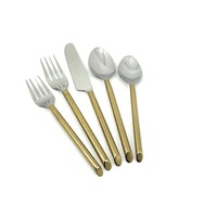 Ensemble de couteau cuillère fourchette personnalisé de luxe de haute qualité en argent avec boîte-cadeau couverts en or faits à la main couverts élégants