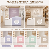 Comptoir de réception LED personnalisé avec oreilles de chat mignonnes, bicolore, pour animalerie, maternelle, salon de beauté