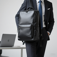 Sac à dos pour ordinateur portable unisexe en PU de haute qualité, imperméable, avec fermeture éclair, pour le bureau, les affaires, l'école, le quotidien et les activités de plein air