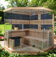 Prix d'usine Sauna sec traditionnel finlandais pour la maison, sauna à vapeur intérieure, lumière rouge, double couche, panneau de commande informatique solide d'angle, villa