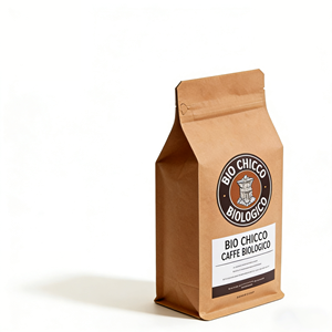 Sacchetto Personalizzato in Carta Kraft per Caffè, Richiudibile con Zip, Confezione Alimentare in Plastica per Caffè Biologico in Grani 500g - Product Image 2