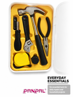 Kit d'outils manuels de bricolage pour la maison, 6 pièces, avec boîte en plastique, pour la réparation et l'entretien à domicile, vente en gros, personnalisable