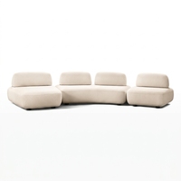 Meubles de salon de style luxueux, canapé modulaire personnalisable avec revêtement en tissu, profondeur de siège réglable