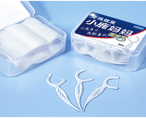 Private Label 50PCS Disposable Plastic Toothpick <b>Dental</b> Floss Pick Oral for Gum Care Tooth <b>Flosser</b> Boxes - Product Image 4