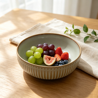 Bol à fruits en céramique réactive, plats de service, bol à soupe, bol personnalisé, vaisselle, bol à légumes empilable, saladier