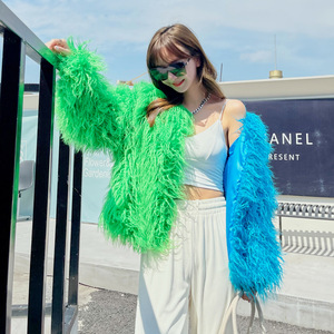 Abrigo corto de invierno para <span class=keywords><strong>mujer</strong></span>, estilo europeo americano, con capucha, patchwork, bloques de color, imitación de <span class=keywords><strong>lana</strong></span> y piel sintética, estilo streetwear, para embarazadas. - Product Image 2