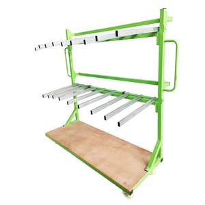 Chariot de transport polyvalent à quatre roues en acier double face pour portes et fenêtres d'atelier, robuste - Product Image 1