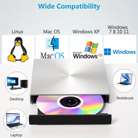 Unidad Óptica Externa USB 3.0 Ultrafina para Laptop, Grabadora de DVD, Lector/Grabador de CD/DVD para Computadora, Venta al Por Mayor
