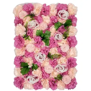 DFK0047 DIY personalizado rojo rosa seda flor boda decoración Pared de flores artificiales para decoración del banquete de boda
