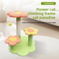 Structure d'escalade pour chat à 3 niveaux en bois écologique de style moderne, avec planche à gratter et à sauter, motif uni, emballage personnalisé, 18,9 pouces, pour salon