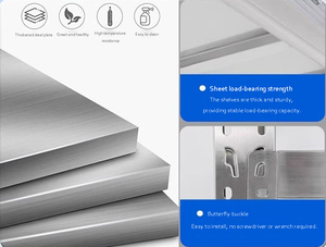 מדף אחסון קירור נירוסטה מסחרי רב-מפלסי מתכוונן מדפי אחסון למחסן - Product Image 4