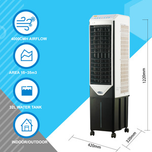 Ventiladores dobles de 4000CMH, Enfriador de <span class=keywords><strong>aire</strong></span> por evaporación, climatizador portátil, <span class=keywords><strong>aire</strong></span> <span class=keywords><strong>acondicionado</strong></span>, Enfriador de pantano - Product Image 3