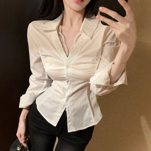 Modello 7937 Camicia Sexy a Maniche Lunghe in Fibra <span class=keywords><strong>di</strong></span> Poliestere con Pizzo per Donna, Top <span class=keywords><strong>di</strong></span> Design Pure Desire per Ragazze - Product Image 5