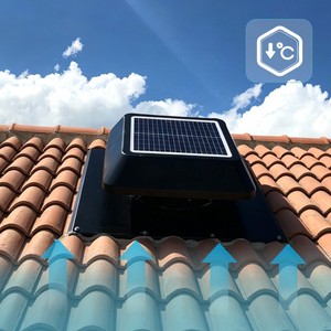 พัดลมระบายอากาศบนหลังคาพลังงานแสงอาทิตย์ SIPL the Heat Smart Solar Attic Fan คุณภาพสูง มอเตอร์ไร้แปรงถ่าน 25W~60W พัดลมระบายอากาศบนหลังคาพลังงานแสงอาทิตย์ฟรี SN20130 - Product Image 2
