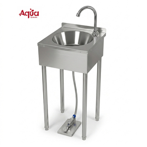 Equipo de Cocina Comercial, Grifo con Pedal, Fregadero de Esquina, Fregadero de Acero Inoxidable para Cocina de Restaurante u Hotel - Product Image 1