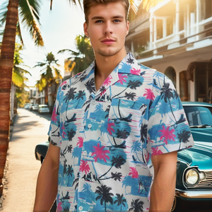 Chemises pour hommes en lin de style hawaïen vintage, nouvelle conception 2024, taille XL et plus, imprimé en relief 3D, décontractées, séchage rapide, broderie - Product Image 2