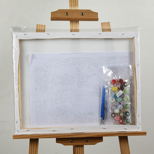 Kit de <span class=keywords><strong>peinture</strong></span> à l'huile sur toile encadrée pour décoration d'intérieur avec numéros de fleurs abstraites peintes à la main - Product Image 5