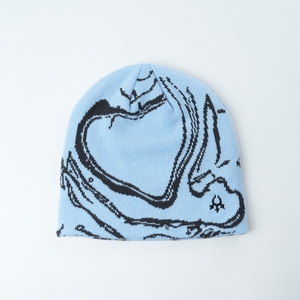 Gorro de punto Jacquard de lana 50% con patrón de corazón azul cielo, gorro de invierno Unisex, gorro de punto suave y cálido para hombres y mujeres, gorro de lana 50% - Product Image 6