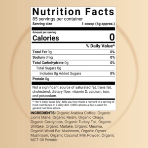 Poudre instantanée de café matcha aux champignons biologiques OEM/ODM, mélange Crinière de lion et Chaga pour la concentration et l'immunité, pour adultes, 5g par portion - Product Image 2