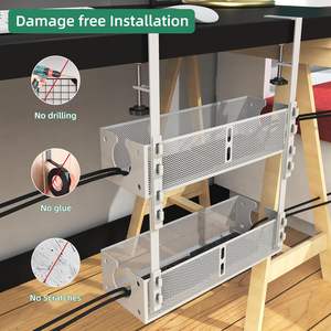 תחת ניהול כבל דלפק מתכת תחת מסך ניהול חוט דלפק בקרת כבל שולחן תחת ניהול כבל שולחן ללא נזק לדלפק - Product Image 2