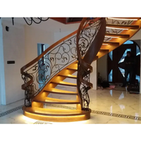 Balustrade intérieure en fer forgé 2025, avec escalier flottant incurvé, escalier en colimaçon en acier inoxydable, application pour terrasse
