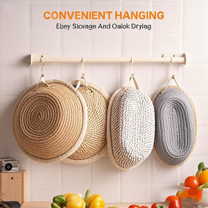 ตะกร้าใส่ขนมปังทรงกลม9นิ้วสำหรับทำขนมปังทำจากผ้าฝ้ายทรงกลมสองชั้น - Product Image 6