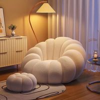 Fauteuil de luxe nordique velours citrouille canapé chaise monoplace paresseux rembourré éponge haute résilience pour la maison balcon hôtel
