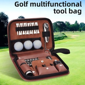 Bolsa de Herramientas de Cuero Multifuncional de Gran Capacidad para Accesorios de Golf, Fácil de Transportar (Accesorios de Golf No Incluidos) - Product Image 3