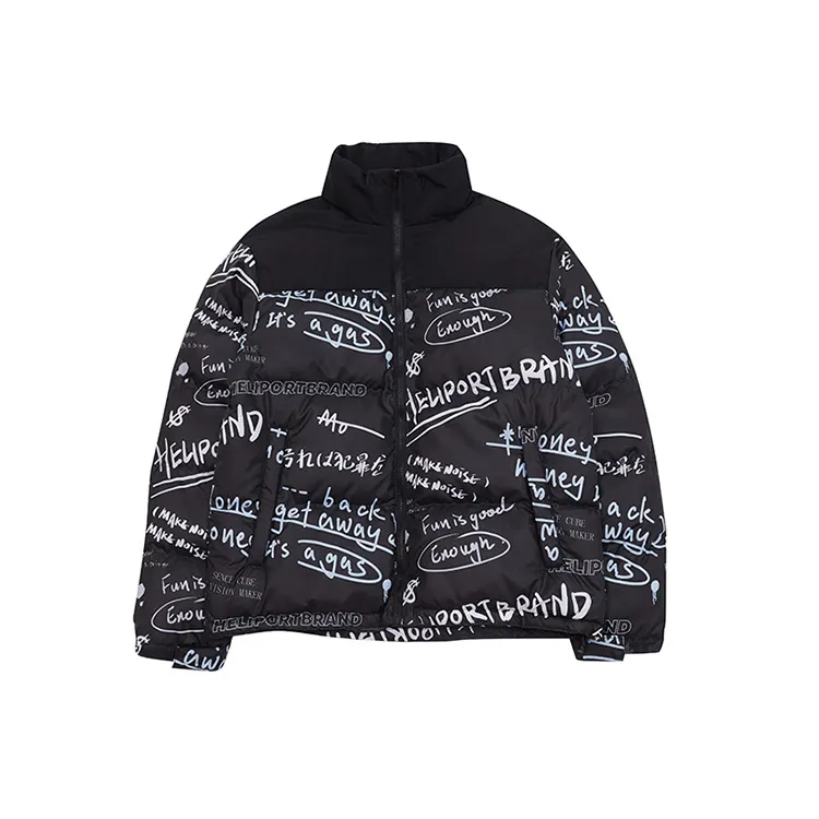 HELIPORT hot selling popular long sleeve overcoats jackets plaid full print graffiti women and men warm winter padding coat