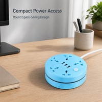 Multiprise pliable anti-choc électrique avec 3 prises et 4 ports USB-A, compatible EU/UK, vente en gros usine