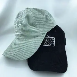 BSCI סיטונאי כובעי בייסבול אישית עיצוב משלך קורדרוי רקום אבא כובע לגברים
