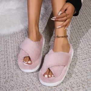 EVA Cloud sandal putih Platform luar ruangan Fashion wanita lintas tali sepatu mewah terbuka sandal musim dingin untuk wanita