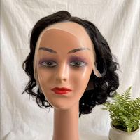 Perruque en cheveux humains coupe pixie sans colle avec frange, entièrement fabriquée à la machine, courte, bouclée crépue, en cheveux Remy péruviens
