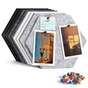 Grand tableau d'affichage - Hexagone en feutre polyester, tableau d'affichage pour la maison, le bureau, la cuisine, carreaux muraux en feutre pour photos, mémos - Product Image 1