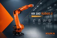 Bras robotisé industriel KUKA KR 180 R2900-2 à 6 axes, charge utile de 180 kg, portée de 2900 mm