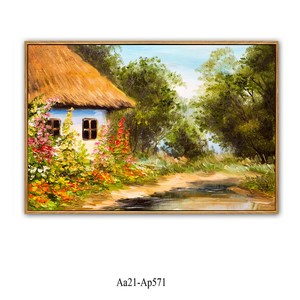 Collezione di Arte Paesaggistica Rustica, Stampe Digitali su Tela di Olio Realistico con Motivi Floreali e Campestri, Ecologiche - Product Image 2
