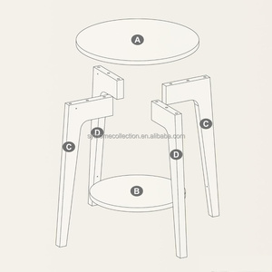 Petite <span class=keywords><strong>table</strong></span> basse blanche avec étagère à double niveau pour chambre à coucher, salon et coin détente - Product Image 4