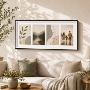 Cadre <span class=keywords><strong>photo</strong></span> panoramique noir et blanc en bois, multi-ouvertures, pour affichage mural ou sur table, pour la maison, le bureau, la galerie, décoration moderne - Product Image 2